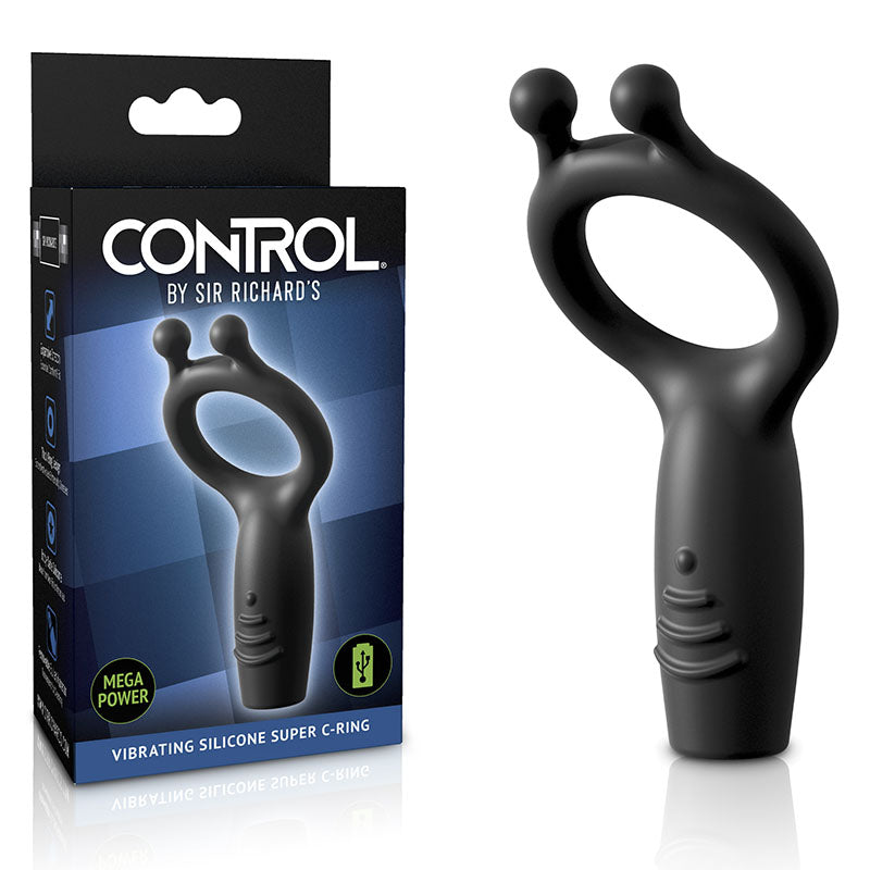 Sir Richards Vibrating Silicone Super C-Ring 4.8 Inch Grey Rechargeable > Cock Ring > Vibrating - Tophatter Daily Deals