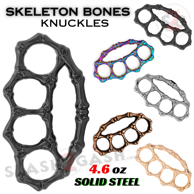Bones Brass Knuckles Paperweight Knuckle Duster - Asst. Colors Belt Buckle - Tophatter Daily Deals