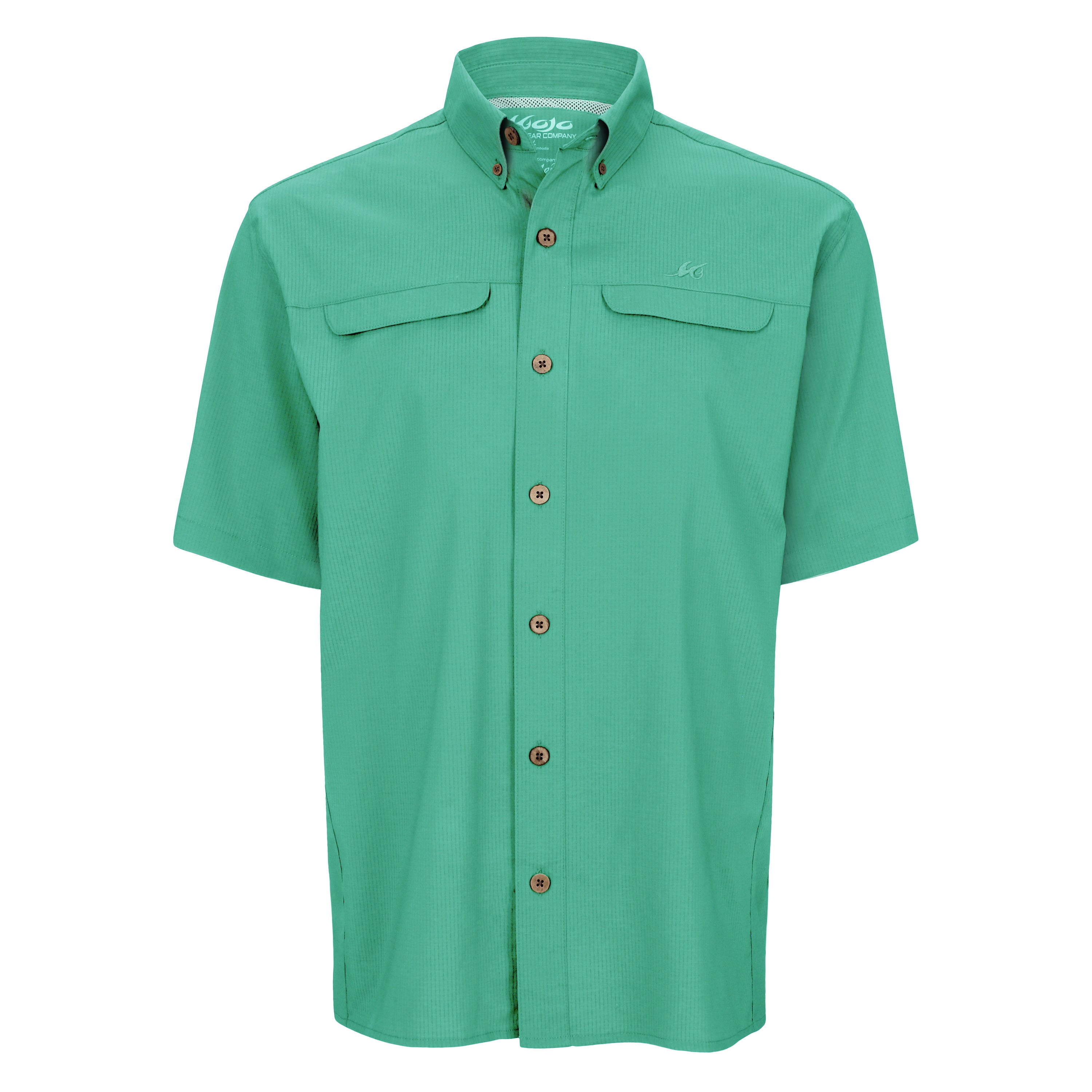 Mojo Sportswear Company Mr. Big Short Sleeve Men's Fishing Shirt Skiff Green Polos - Tophatter Daily Deals