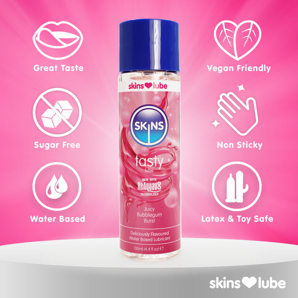 Skins Juicy Bubblegum Blast (130ml) – Water-Based Lubricant > Lube > Flavoured - Tophatter Daily Deals