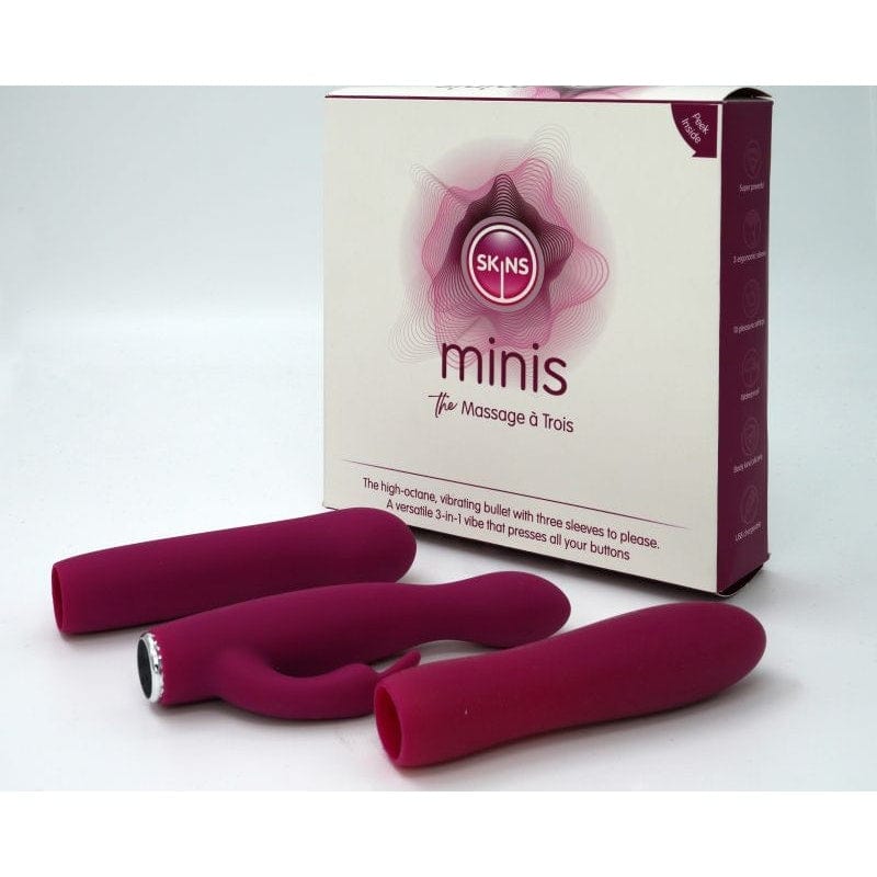 Skins Minis - Massage A Trois Pleasure Set with 3 Covers > Vibrators > Mini Vibrators - Tophatter Daily Deals