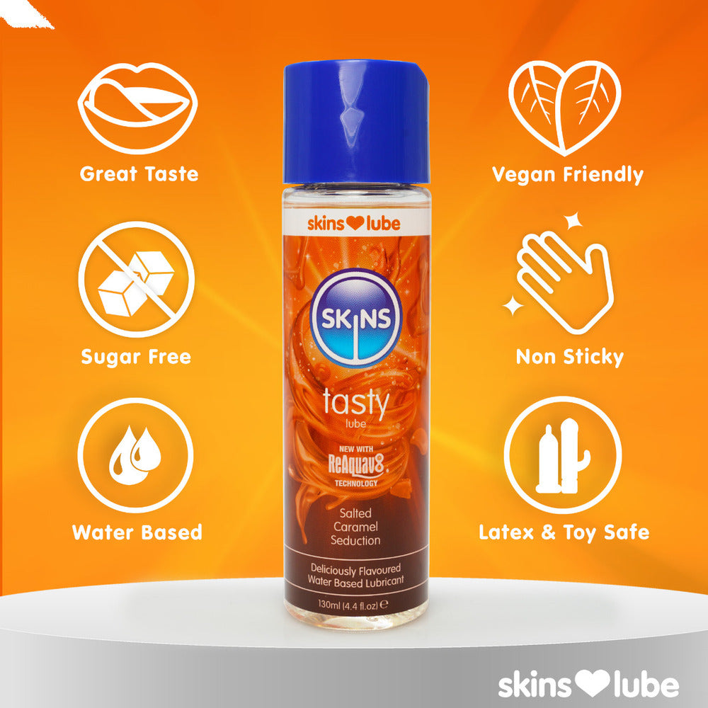 Skins Salted Caramel Waterbased Seduction Lubricant 130ml > Lube > Flavoured - Tophatter Daily Deals