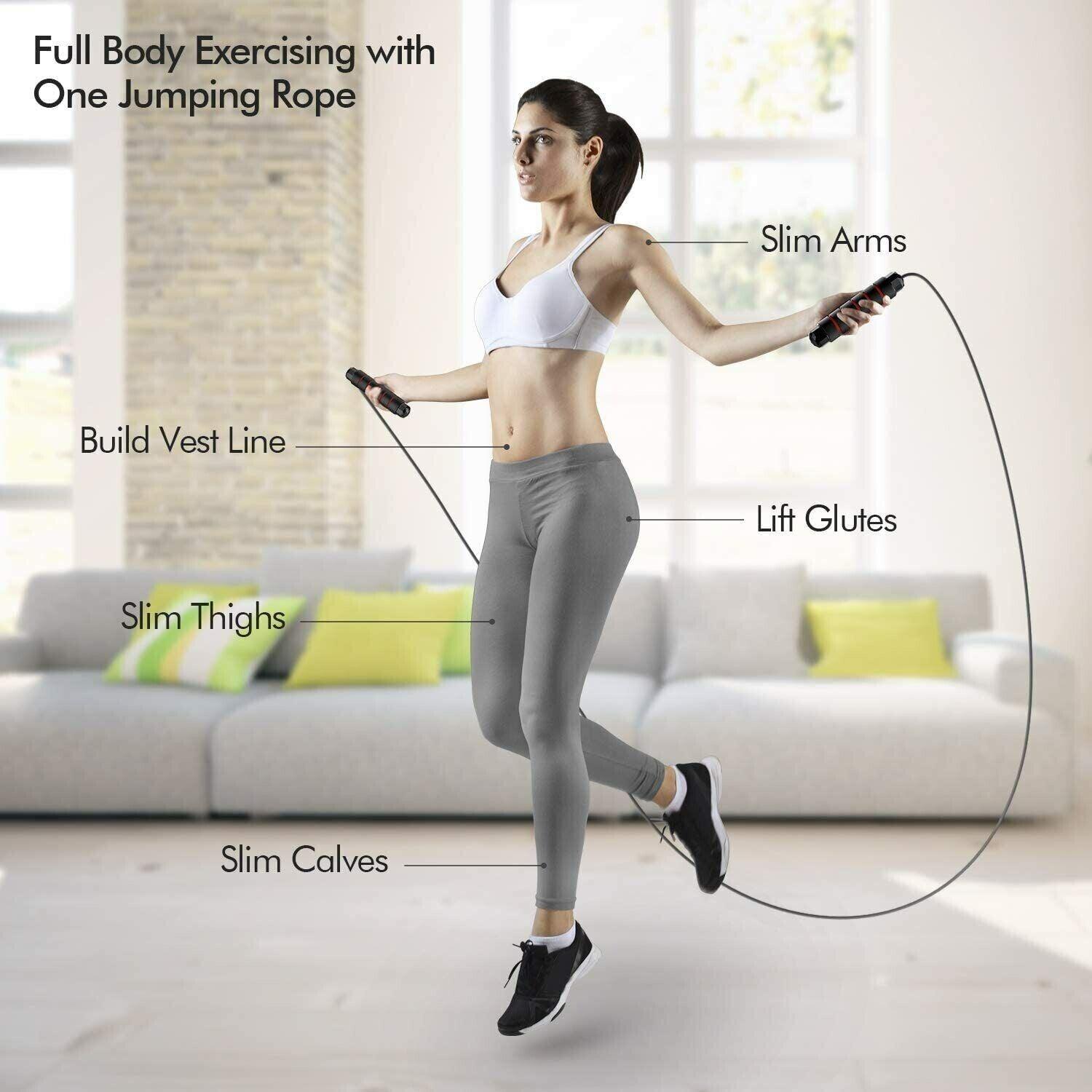 Best Jump Rope for Beginners - Fitness Jump Rope, Adjustable Steel Cable With Ball Rope Sports & Outdoor - Tophatter Daily Deals