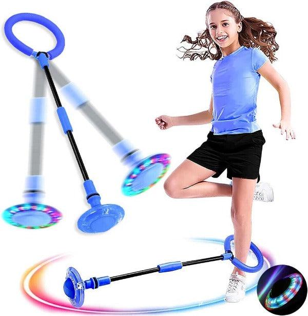 Ankle Ball Toy - Foldable Flash Wheel Skip Ball Fun | Foot Hula Hoop Skipping Rope Outdoor Game Blue Sports & Outdoor - Tophatter Daily Deals