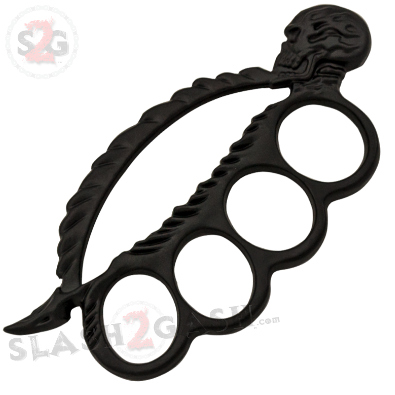 Fantasy Skull Knuckles w/ Spike Black Flames Wicked Paperweight Belt Buckle - Tophatter Daily Deals