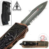 Delta Force Grey Skull OTF D/A Automatic Knife 440c Double Edge Serrated Serrated Edge Knife-OTF - Tophatter Daily Deals