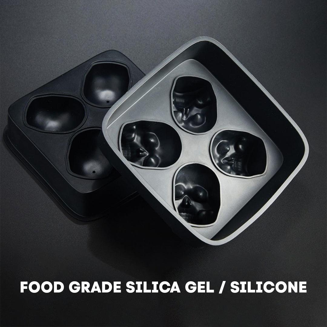 Skull Ice Cube Mould - 3D Skull Ice Cube Tray Large Mould Vivid Skulls Silicone Ice Cube Maker Black Apparel & Accessories - Tophatter Daily Deals