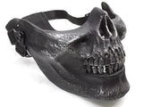 Half Face Wargame Mask Metallic Skeleton Mask Protective Party Festival Face Guard Black Silver Face Mask - Tophatter Daily Deals