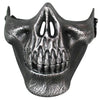 Half Face Wargame Mask Metallic Skeleton Mask Protective Party Festival Face Guard Black Silver Face Mask - Tophatter Daily Deals