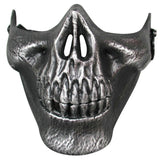 Half Face Wargame Mask Metallic Skeleton Mask Protective Party Festival Face Guard Black Silver Face Mask - Tophatter Daily Deals