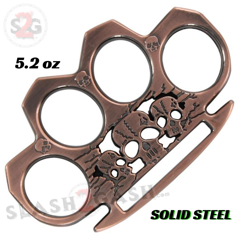 Life or Death Knuckle Buckle Triple Skull Paperweight - Copper Belt Buckle - Tophatter Daily Deals