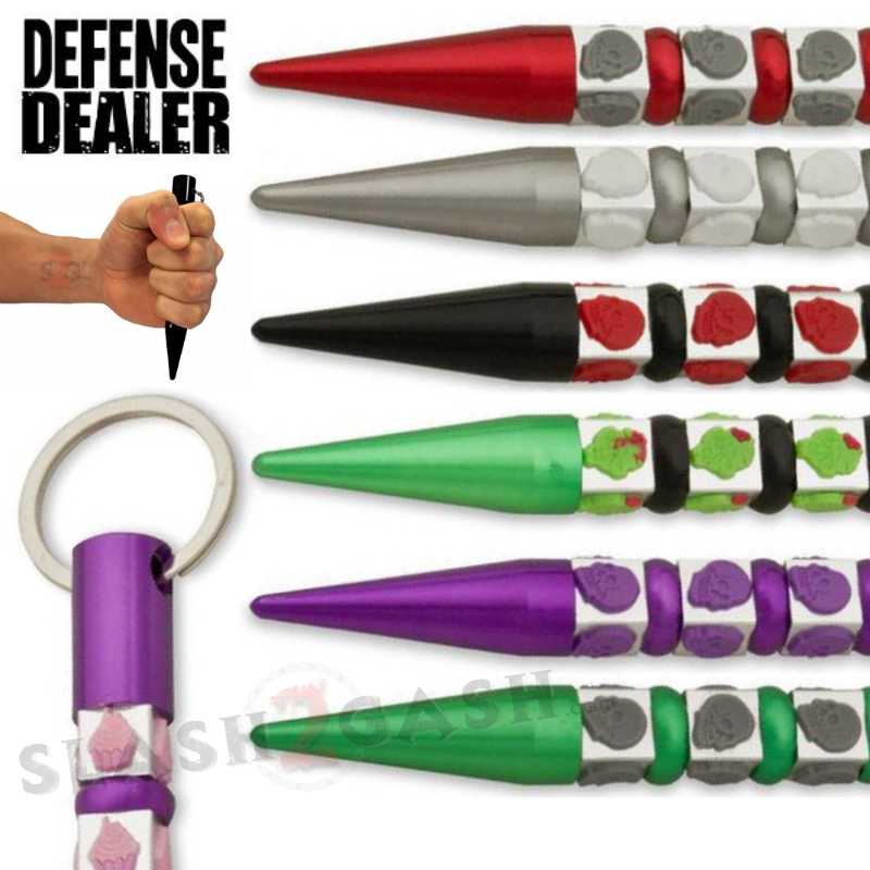 Skull Kubotan Self Defense Stick Keychain Ninja Weapon - Asst. colors SD-KeyChain - Tophatter Daily Deals
