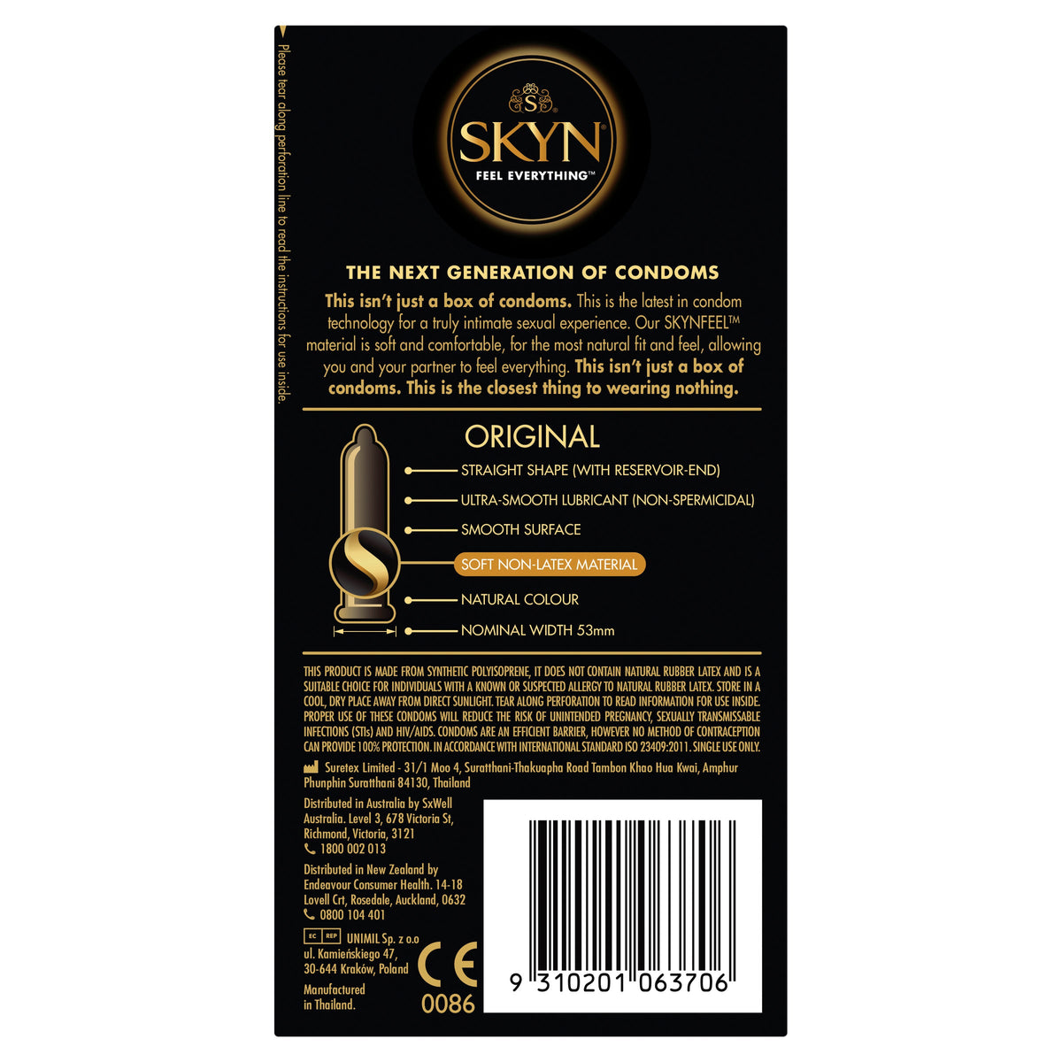 Skyn Original – Natural Feeling Polyisoprene Condoms 53mm 20 Pack > Essentials > Condoms - Tophatter Daily Deals