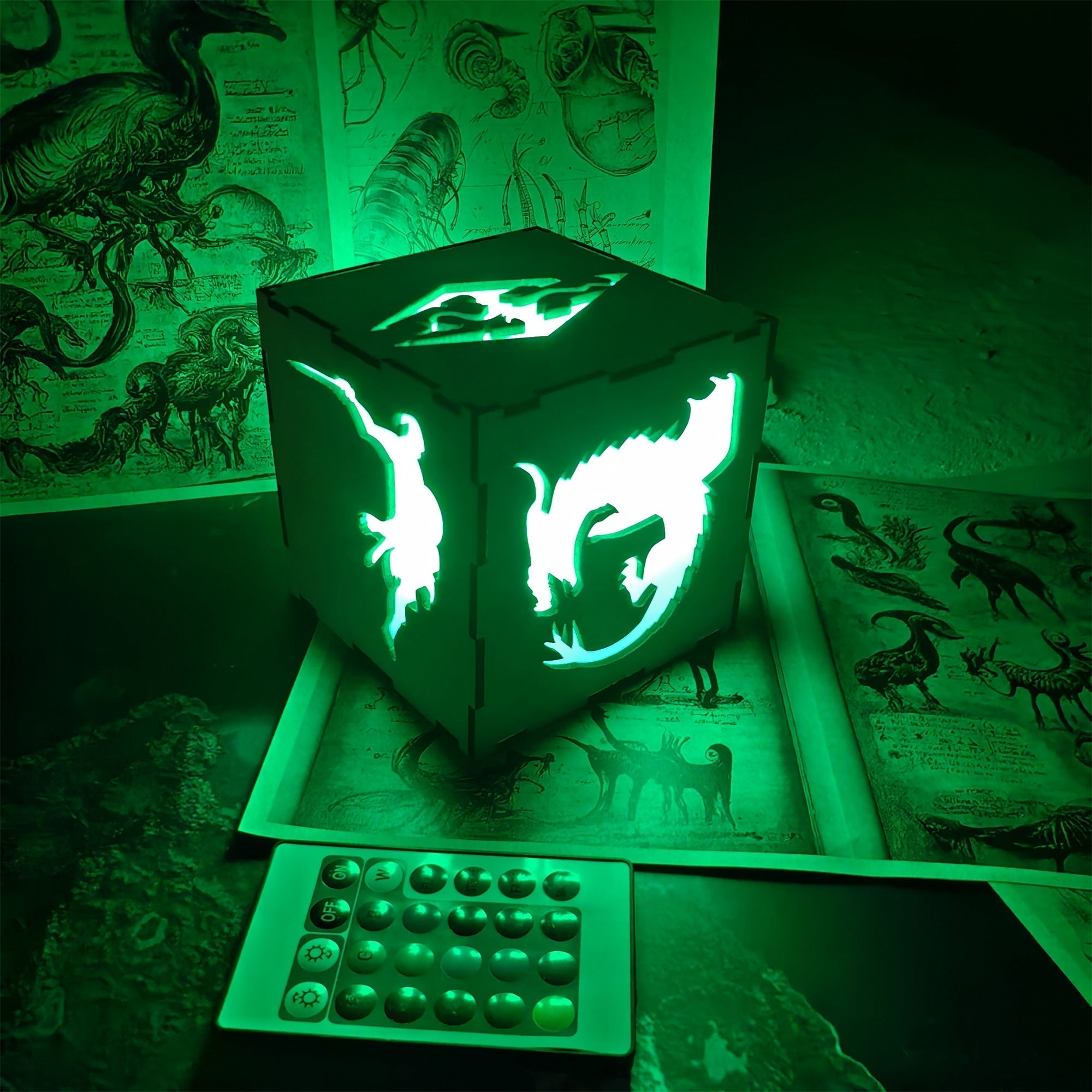 Skyrim-Inspired Neon Night Light Wooden Cube Light - Tophatter Daily Deals
