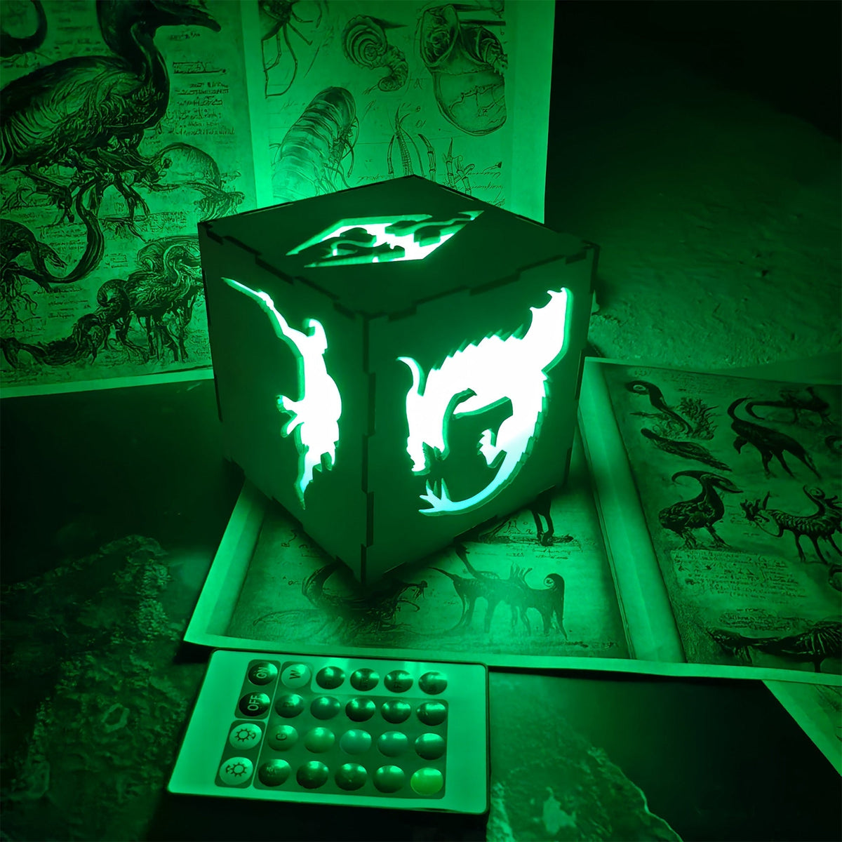 Skyrim-Inspired Neon Night Light Wooden Cube Light - Tophatter Daily Deals