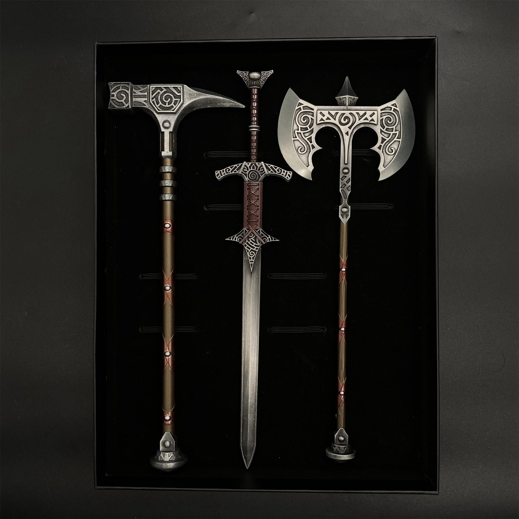 1/6 Scale Skyrim Steel Weapon Skyfroged Weapon Series Metal Crafts 3 In 1 Pack - Tophatter Daily Deals