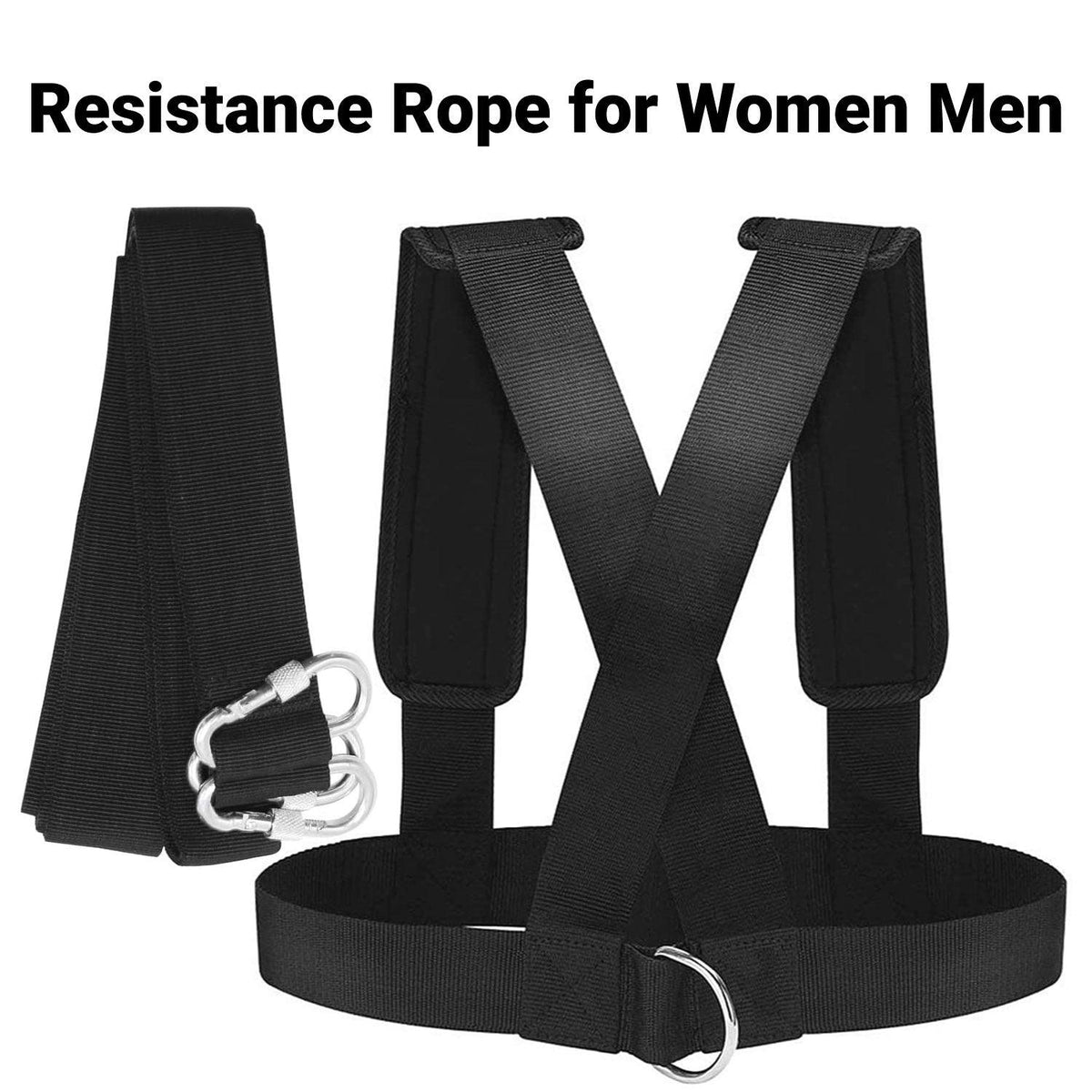Sled Pulling Belt - Waist Resistance Bands Workout Resistance Shoulder Pulling Strap Sled Harness Exercise & Fitness - Tophatter Daily Deals