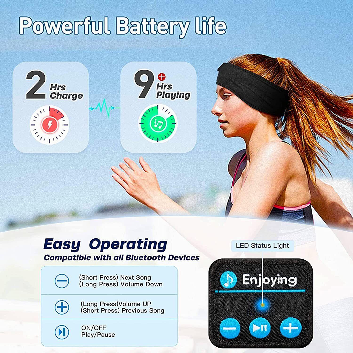 Bluetooth Sleep Headband - Wireless Bluetooth Headband Sleeping Eye Mask Headphones Headset Music Sports UK Apparel & Accessories - Tophatter Daily Deals
