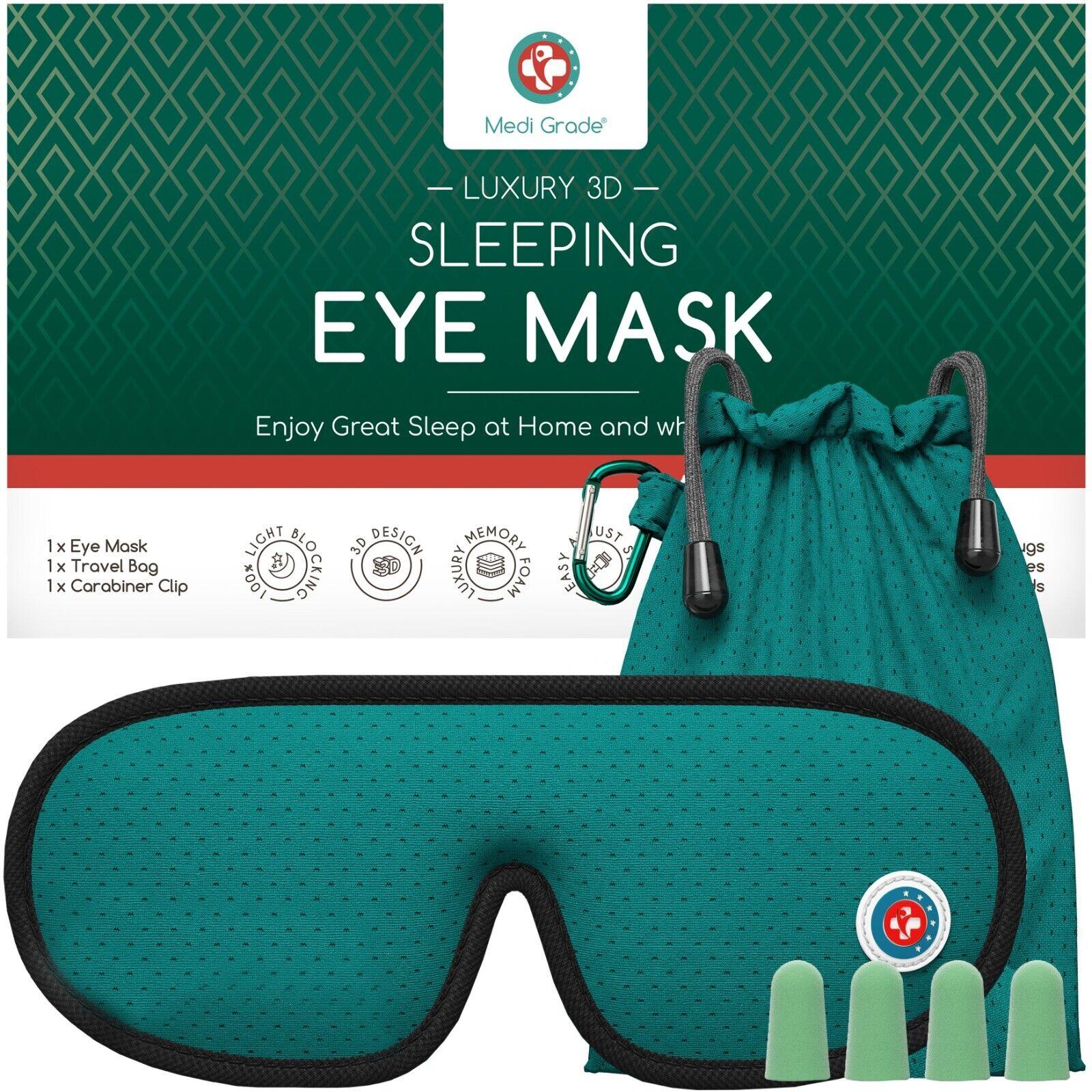 Sleeping Eye Mask - Medi Grade Sleeping Eye Mask Travel Kit 3D 100% Blackout, Ear Plugs, Clip, Bag Apparel & Accessories - Tophatter Daily Deals