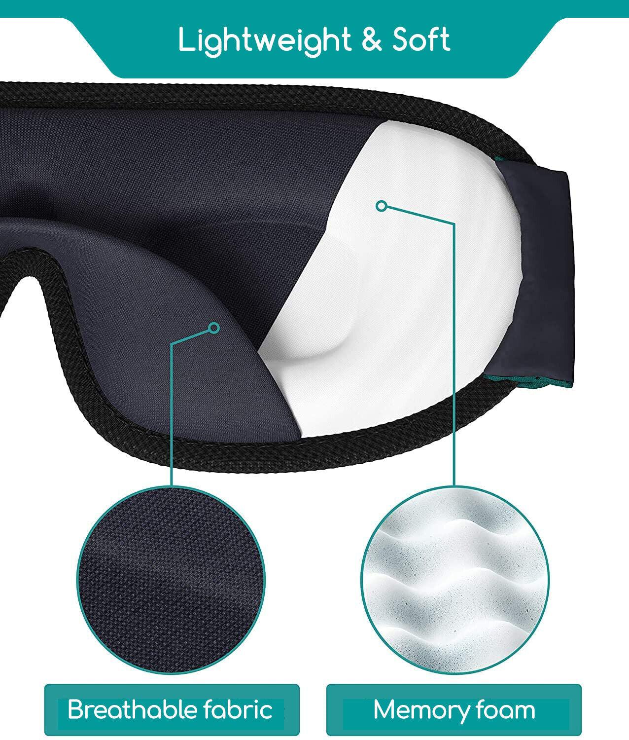 Sleeping Eye Mask - Medi Grade Sleeping Eye Mask Travel Kit 3D 100% Blackout, Ear Plugs, Clip, Bag Apparel & Accessories - Tophatter Daily Deals