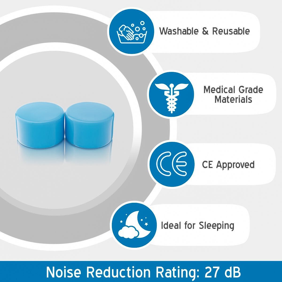 Best Noise Reduction Ear Plugs- Soft Silicone Ear Plugs Reusable & Mouldable for Sleeping Swim Health Care - Tophatter Daily Deals