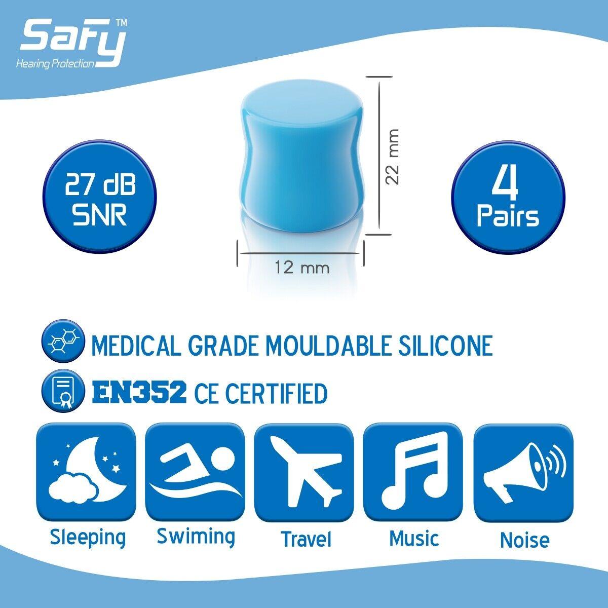 Best Noise Reduction Ear Plugs- Soft Silicone Ear Plugs Reusable & Mouldable for Sleeping Swim Health Care - Tophatter Daily Deals