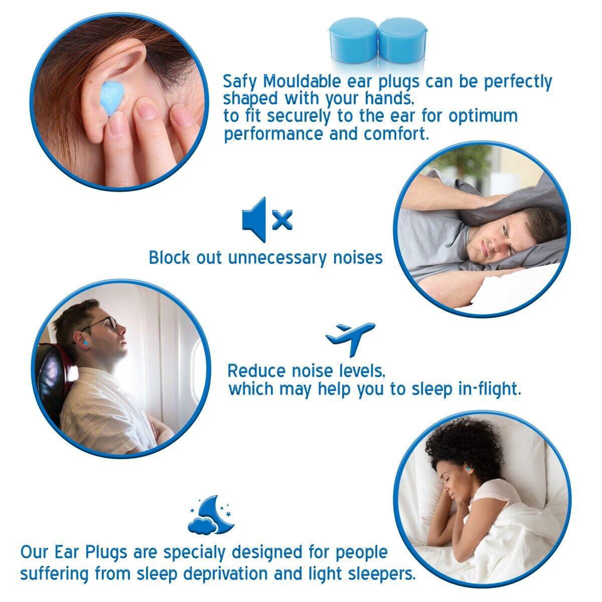 Best Noise Reduction Ear Plugs- Soft Silicone Ear Plugs Reusable & Mouldable for Sleeping Swim Health Care - Tophatter Daily Deals