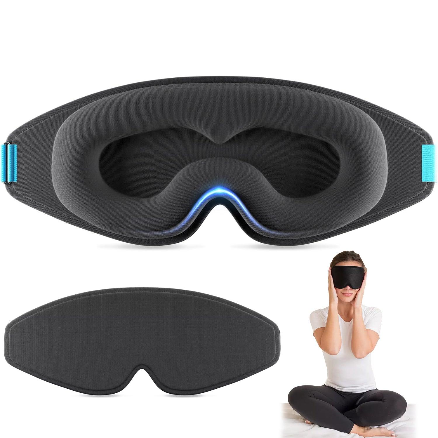 Sleeping Eye Masks - 100% Blackout Sleep Masks For Women & Men Zero Eye Pressure Travel Night Sleep Personal Care - Tophatter Daily Deals
