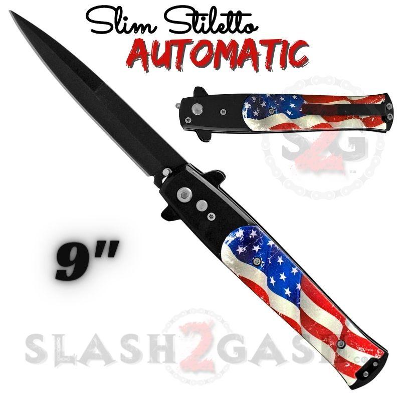 Slim Stiletto Auto Knife Italian Style Switchblade 9