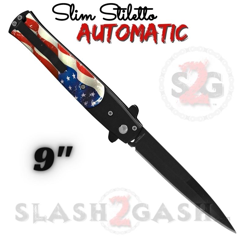 Slim Stiletto Automatic Knife Italian Switchblade 9