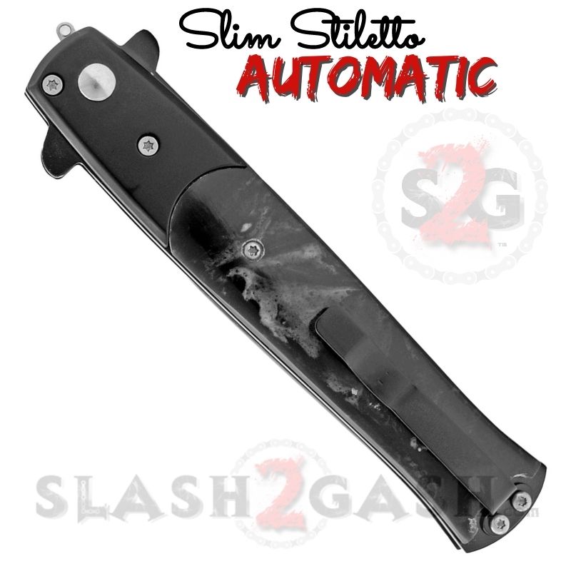 Slim Stiletto Automatic Knife Italian Switchblade 9" - Asst. colors Knife-Auto - Tophatter Daily Deals