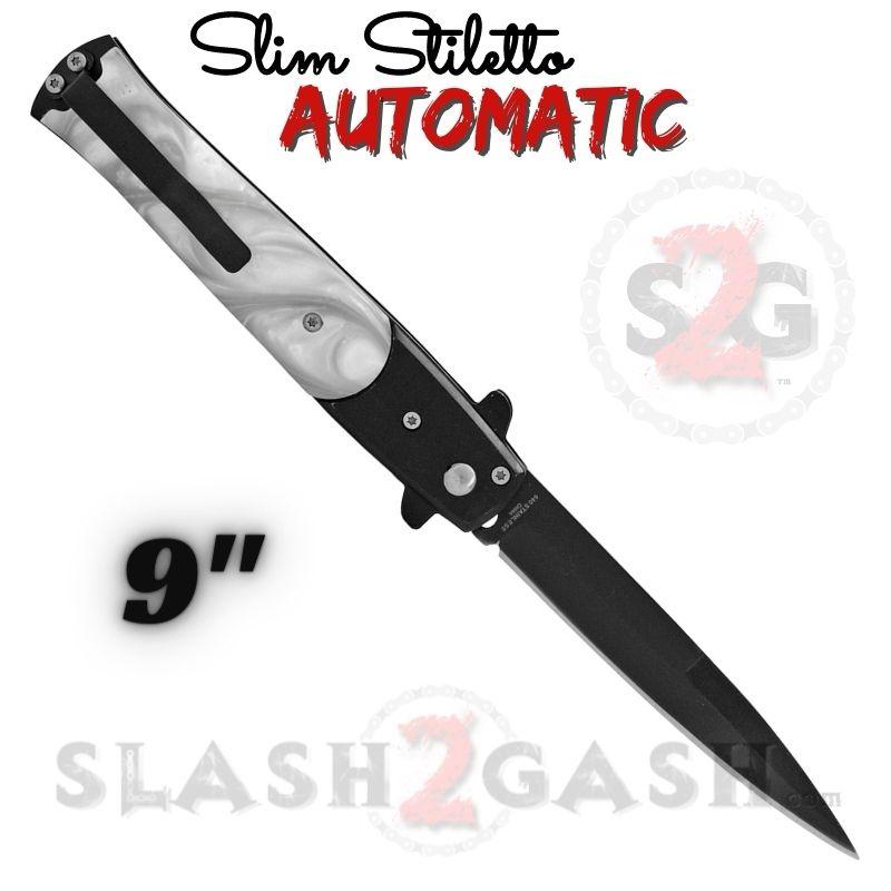 Slim Stiletto Auto Knife Italian Style Switchblade 9