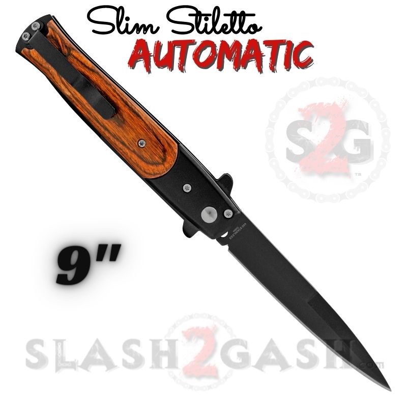 Slim Stiletto Automatic Knife Italian Switchblade 9
