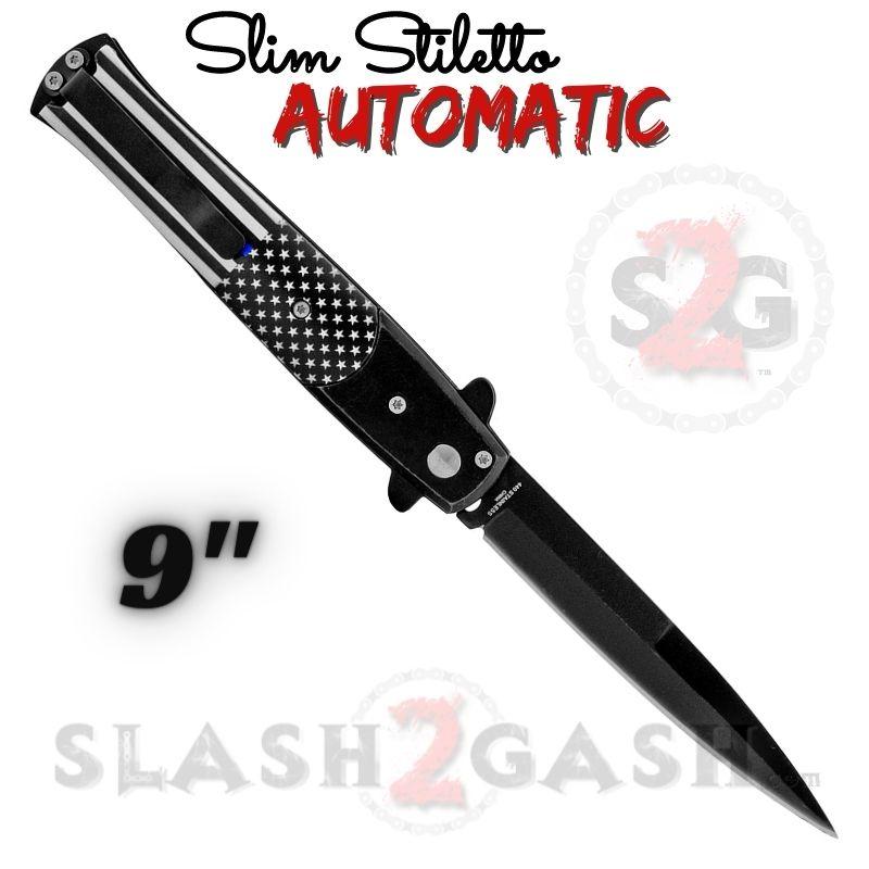 Slim Stiletto Auto Knife Italian Style Switchblade 9