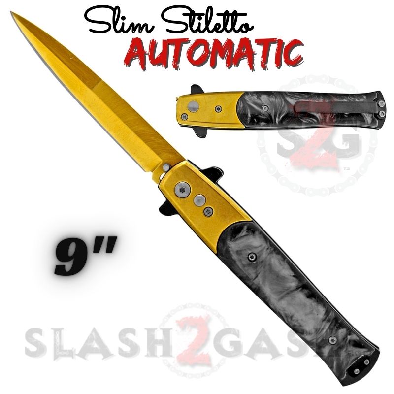 Slim Stiletto Automatic Knife Italian Switchblade 9