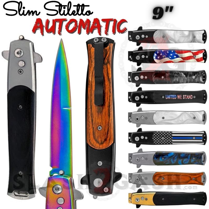 Slim Stiletto Automatic Knife Italian Switchblade 9