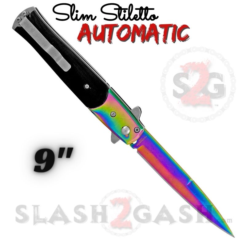 Slim Stiletto Automatic Knife Italian Switchblade 9