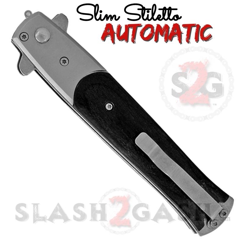 Slim Stiletto Automatic Knife Italian Switchblade 9" - Asst. colors Knife-Auto - Tophatter Daily Deals