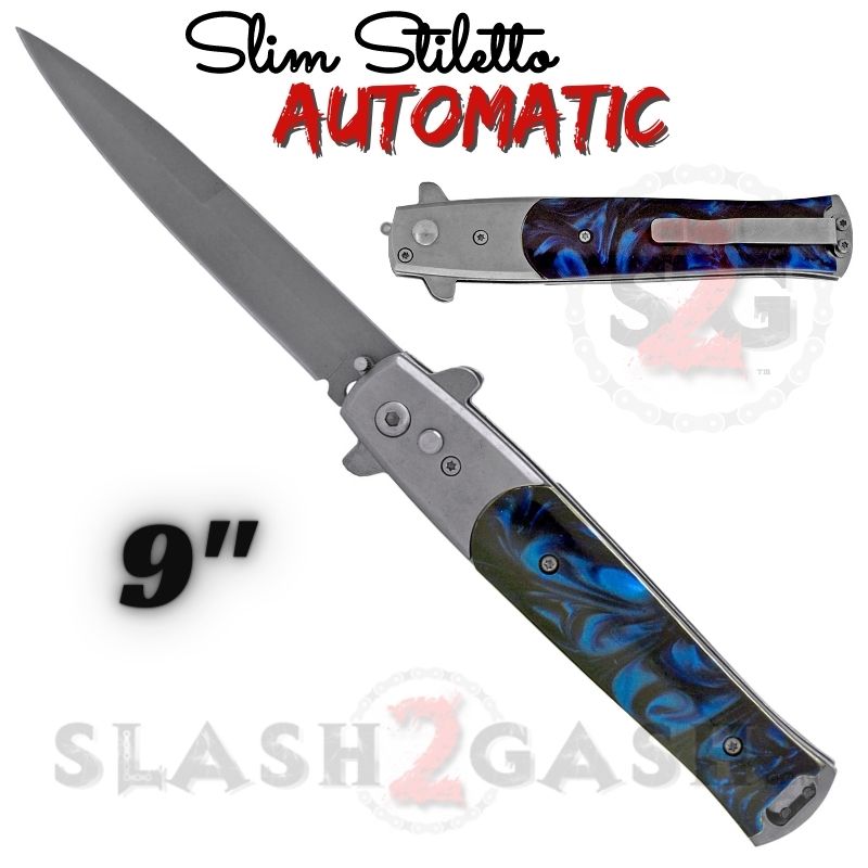 Slim Stiletto Automatic Knife Italian Switchblade 9