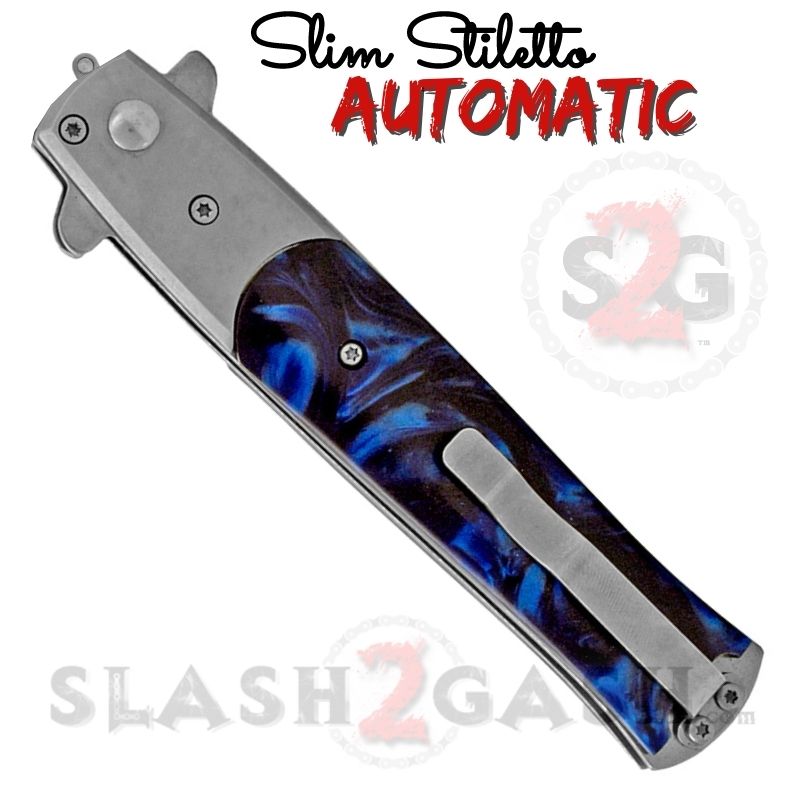 Slim Stiletto Automatic Knife Italian Switchblade 9" - Asst. colors Knife-Auto - Tophatter Daily Deals