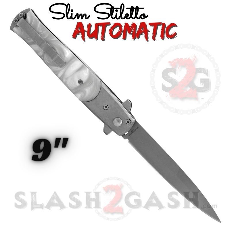 Slim Stiletto Automatic Knife Italian Switchblade 9