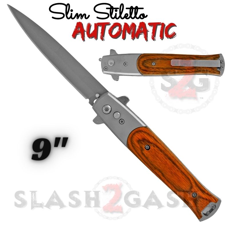Slim Stiletto Automatic Knife Italian Switchblade 9