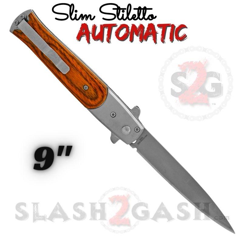 Slim Stiletto Auto Knife Italian Style Switchblade 9