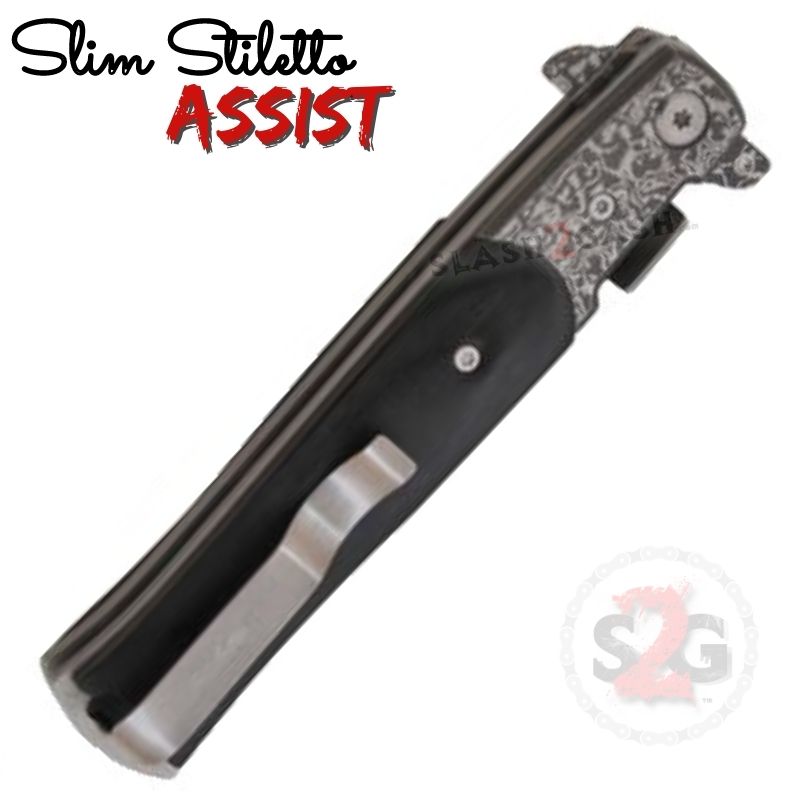 Slim Stiletto Spring Assisted Knife Italian Style Milano 9" - Asst. colors Knife-Assist - Tophatter Daily Deals