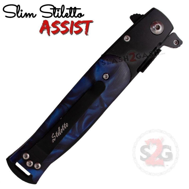 Slim Stiletto Assist Knife Italian Style Milano 9