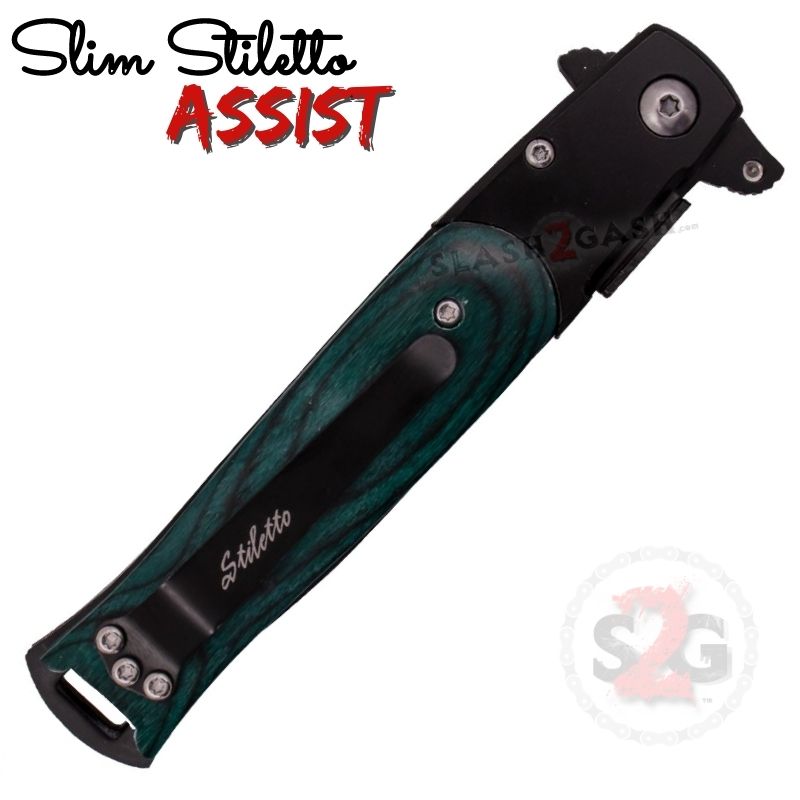 Slim Stiletto Assist Knife Italian Style Milano 9