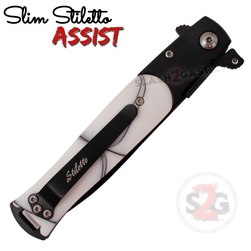 Slim Stiletto Assist Knife Italian Style Milano 9