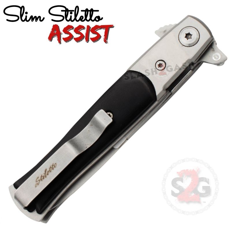 Slim Stiletto Spring Assisted Knife Italian Style Milano 9" - Asst. colors Knife-Assist - Tophatter Daily Deals