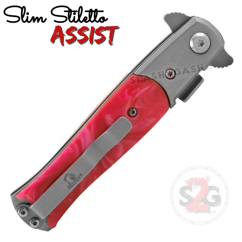 Slim Stiletto Spring Assisted Knife Italian Style Milano 9" - Asst. colors Knife-Assist - Tophatter Daily Deals