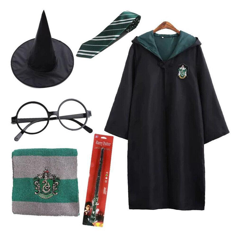Harry Potter Costumes - Harry Potter Gryffindor Ravenclaw Slytherin Robe Cloak Tie Costume Wand Scarf Slytherin Apparel & Accessories - Tophatter Daily Deals